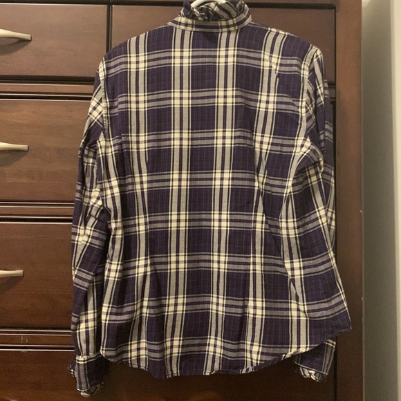 Lauren Ralph Lauren plaid ruffle button down shirt - Picture 4 of 8